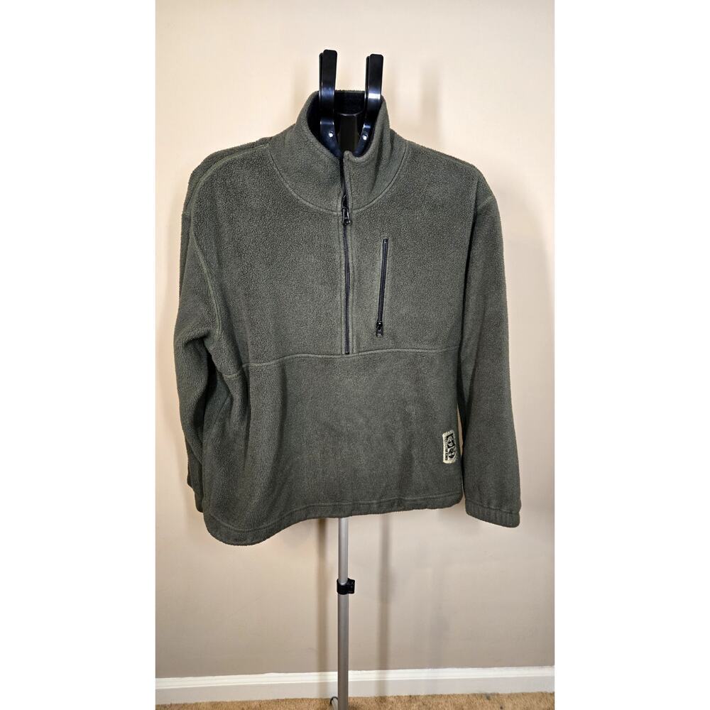 Timberland Men’s Dark Green Fleece Jacket Full Zip Small